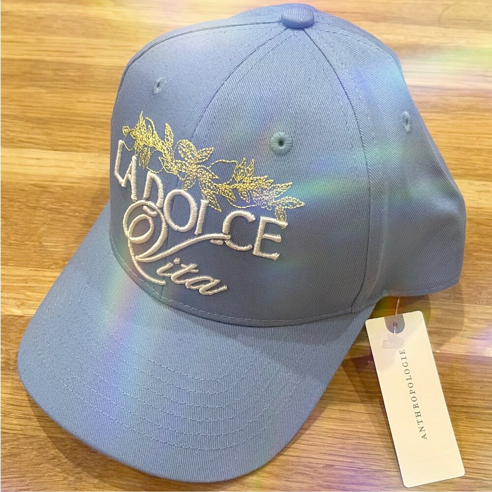 Anthropologie Coney Island Picnic Script Baseball Cap *BNWT*